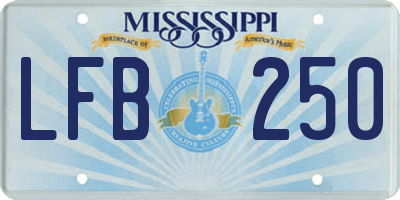 MS license plate LFB250
