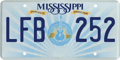 MS license plate LFB252