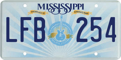 MS license plate LFB254