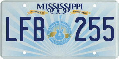 MS license plate LFB255