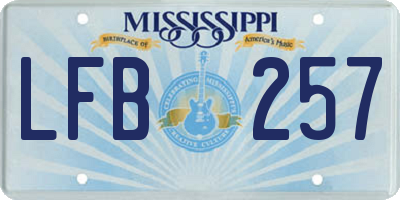 MS license plate LFB257