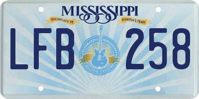 MS license plate LFB258