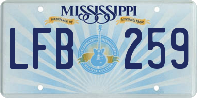 MS license plate LFB259