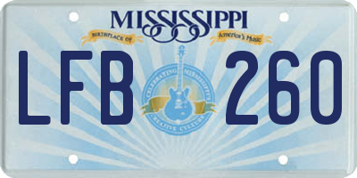 MS license plate LFB260