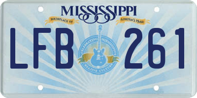 MS license plate LFB261