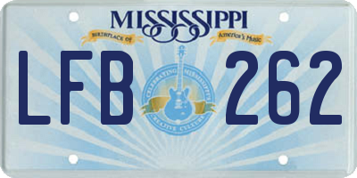 MS license plate LFB262