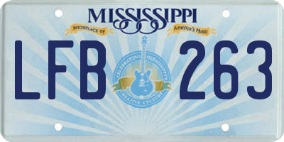 MS license plate LFB263