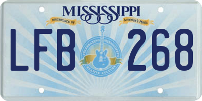 MS license plate LFB268