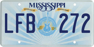 MS license plate LFB272