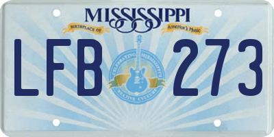 MS license plate LFB273