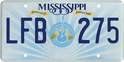 MS license plate LFB275