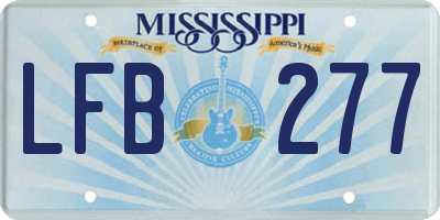 MS license plate LFB277