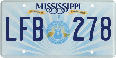 MS license plate LFB278