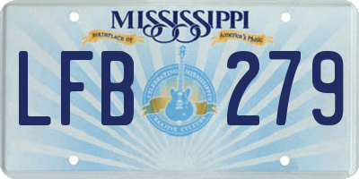 MS license plate LFB279