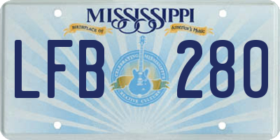 MS license plate LFB280