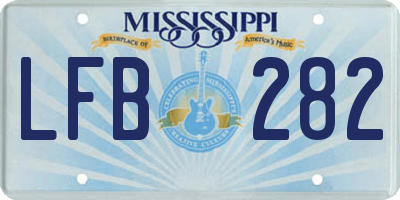 MS license plate LFB282