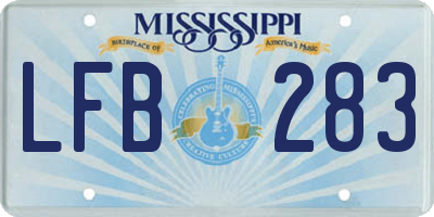 MS license plate LFB283