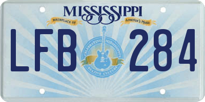 MS license plate LFB284