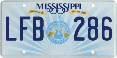 MS license plate LFB286