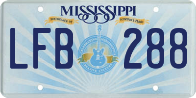 MS license plate LFB288