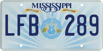 MS license plate LFB289