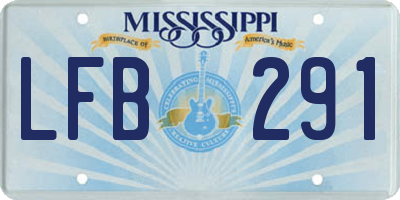 MS license plate LFB291