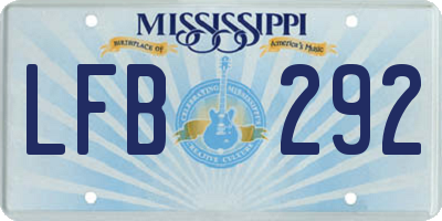 MS license plate LFB292