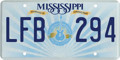 MS license plate LFB294