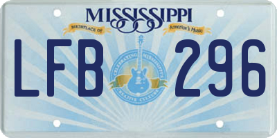 MS license plate LFB296