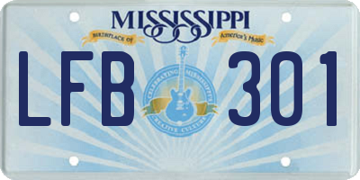 MS license plate LFB301