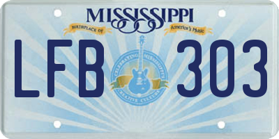 MS license plate LFB303