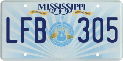 MS license plate LFB305