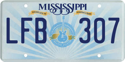 MS license plate LFB307