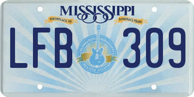 MS license plate LFB309