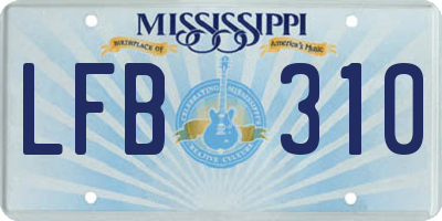MS license plate LFB310