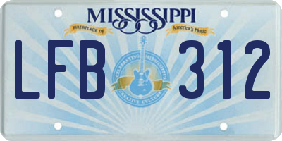 MS license plate LFB312