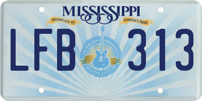 MS license plate LFB313