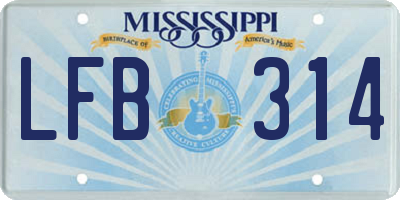 MS license plate LFB314