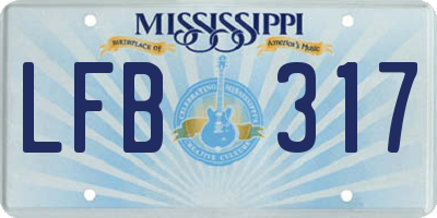 MS license plate LFB317