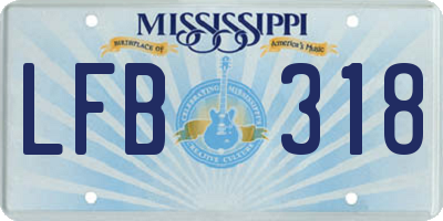 MS license plate LFB318