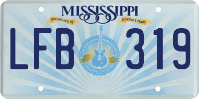 MS license plate LFB319