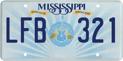 MS license plate LFB321