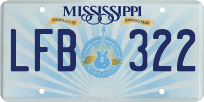 MS license plate LFB322