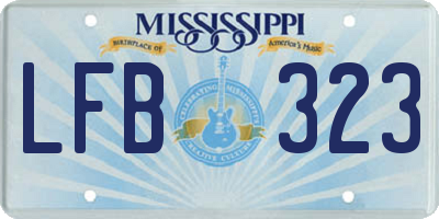 MS license plate LFB323