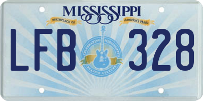 MS license plate LFB328