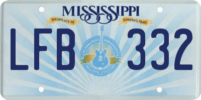 MS license plate LFB332