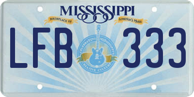 MS license plate LFB333