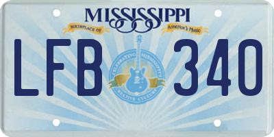 MS license plate LFB340