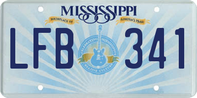 MS license plate LFB341