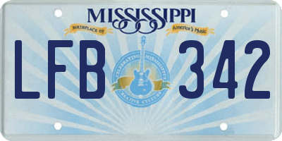 MS license plate LFB342